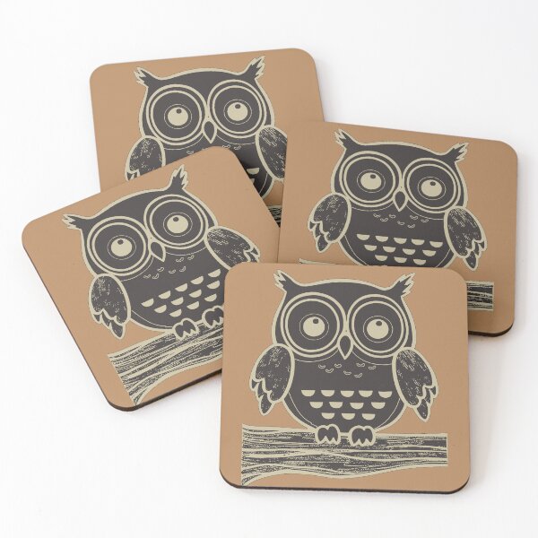 Item preview, Big Owl Block Style Print designed and sold by DelynCreates.