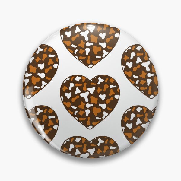 Item preview, Big Caramel White Cow Patches on Brown Cowhide | Continues Brown Cow Heart designed and sold by PatternPen.