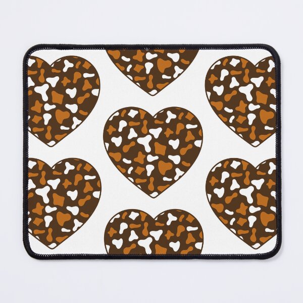 Item preview, Big Caramel White Cow Patches on Brown Cowhide | Continues Brown Cow Heart designed and sold by PatternPen.