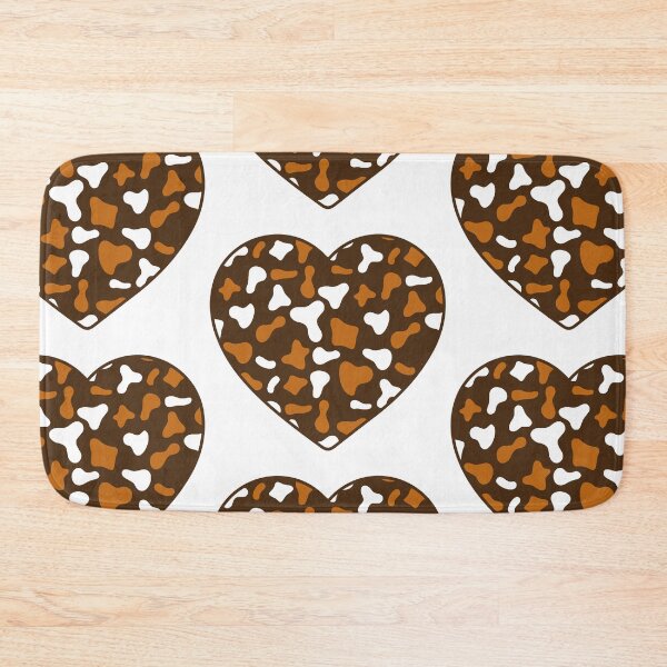 Item preview, Big Caramel White Cow Patches on Brown Cowhide | Continues Brown Cow Heart designed and sold by PatternPen.