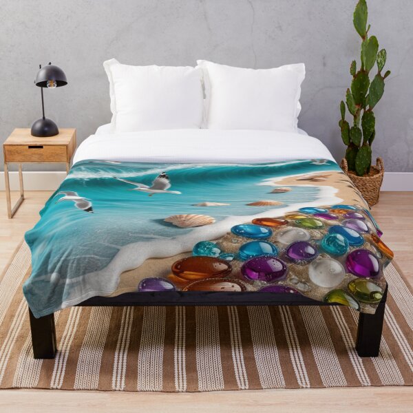 Item preview, 4 Colorful stones on the beach - sun, sea, sand, seagulls and shells  designed and sold by AlinaSCorner.