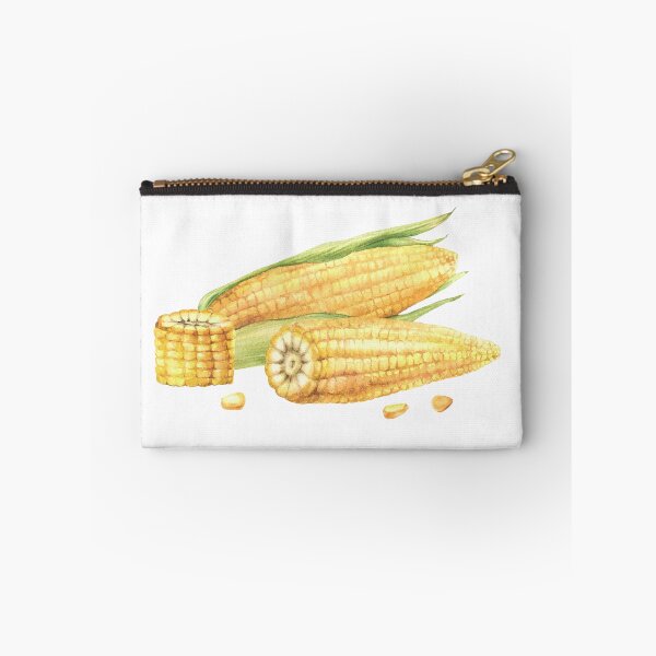 Item preview, Corn composition. Yellow sweet cut and whole maize cob, kernel of corn. Watercolor food illustration designed and sold by BartolArt.