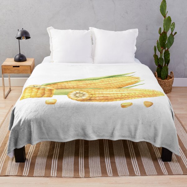 Item preview, Corn composition. Yellow sweet cut and whole maize cob, kernel of corn. Watercolor food illustration designed and sold by BartolArt.