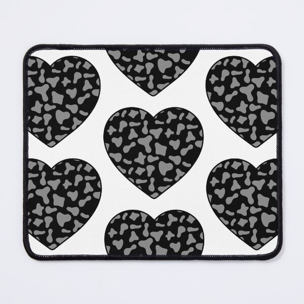 Item preview, Big Grey Cow Patches on Black Cowhide | Continues Black Cow Heart designed and sold by PatternPen.