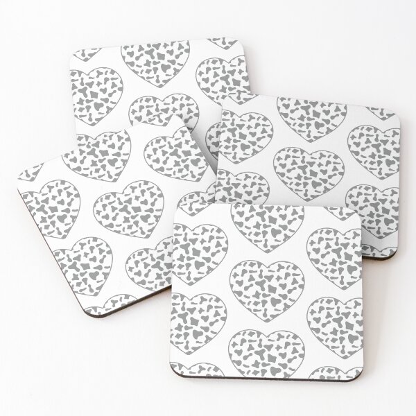 Item preview, Big Grey Cow Patches on White Cowhide | Continues White Cow Heart designed and sold by PatternPen.