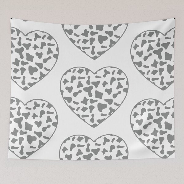Item preview, Big Grey Cow Patches on White Cowhide | Continues White Cow Heart designed and sold by PatternPen.