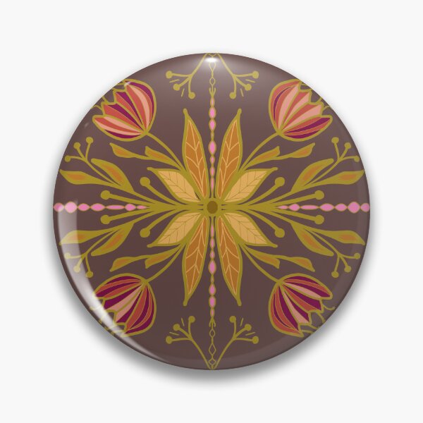 Item preview, Vintage Retro Tulip Tile in Warm Jewel Tones. designed and sold by SalsySafrano.
