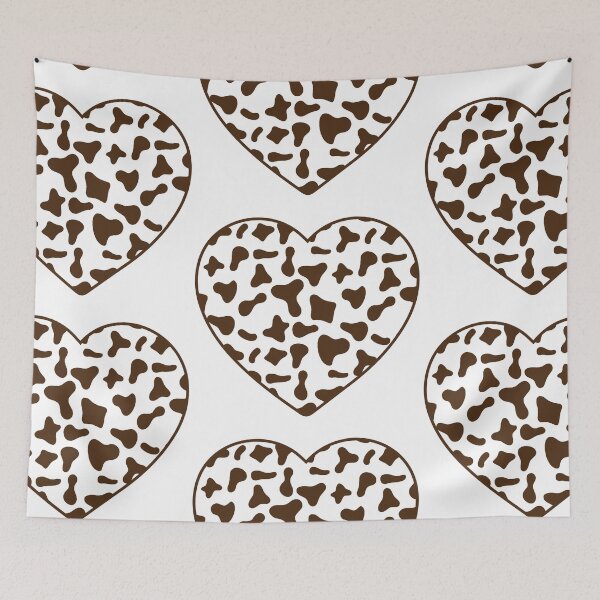 Item preview, Big Brown Cow Patches on White Cowhide | Continues White Cow Heart designed and sold by PatternPen.