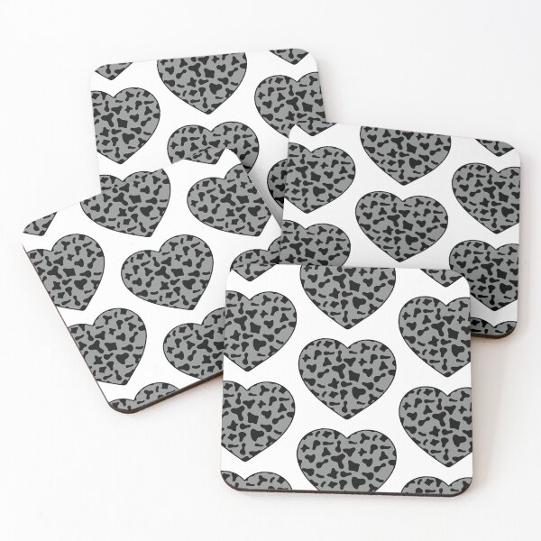 Item preview, Big Black Cow Patches on Grey Cowhide | Continues Grey Cow Heart designed and sold by PatternPen.