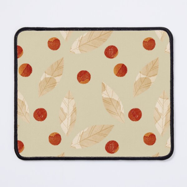 Item preview, Beige watercolor bay leaves and orange berries botanical illustration on beige background designed and sold by helga-wigandt.