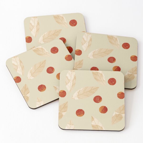 Item preview, Beige watercolor bay leaves and orange berries botanical illustration on beige background designed and sold by helga-wigandt.