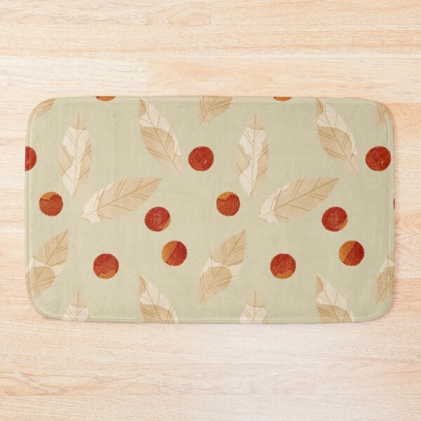 Item preview, Beige watercolor bay leaves and orange berries botanical illustration on beige background designed and sold by helga-wigandt.
