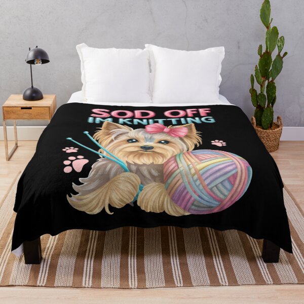 Item preview, Funny Yorkie Knitting Lover designed and sold by Text2tee.