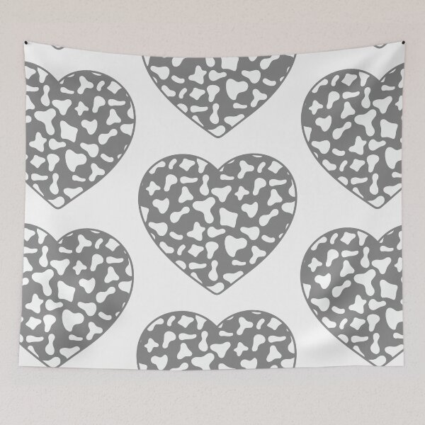 Item preview, Big White Cow Patches on Grey Cowhide | Continues Grey Cow Heart designed and sold by PatternPen.