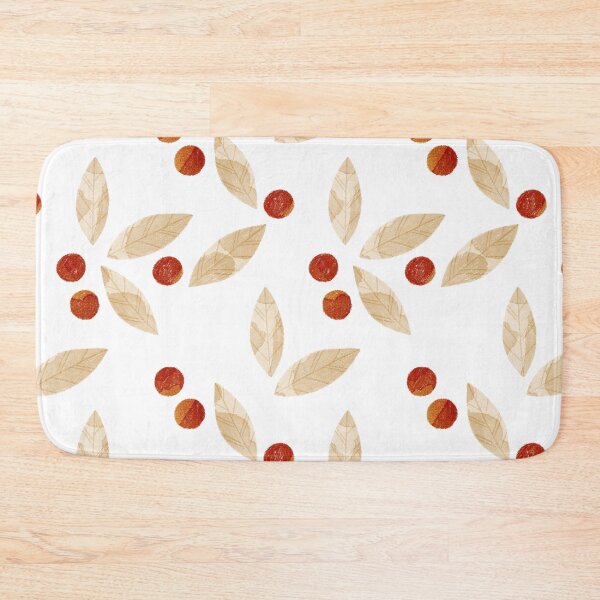 Item preview, Beige watercolor bay leaves and orange berries botanical illustration on white background designed and sold by helga-wigandt.