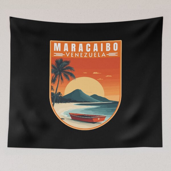 Item preview, Maracaibo in Venezuela Vintage Travel Art Badge designed and sold by MaateoDesign.