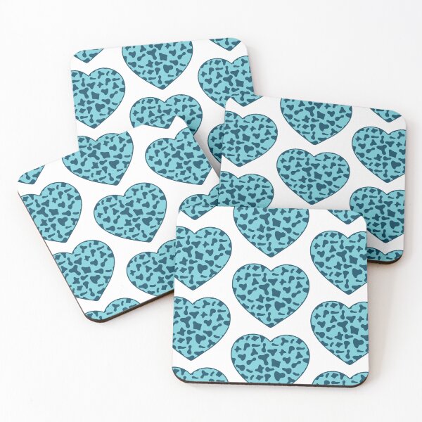Item preview, Big Royal Blue Cow Patches on Light Blue Cowhide | Continues Light Blue Cow Heart designed and sold by PatternPen.