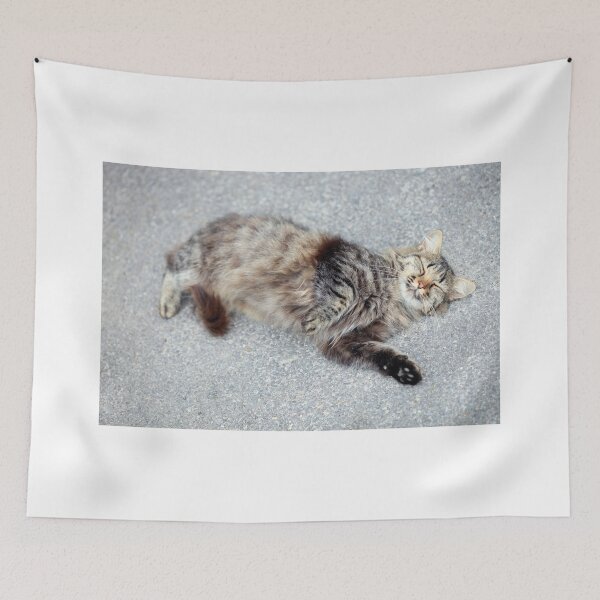 Item preview, Portrait of cute lying street cat designed and sold by olena2552.