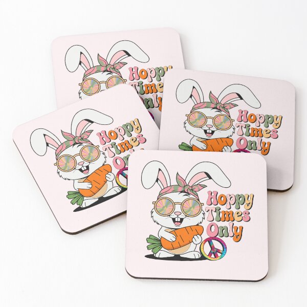Item preview, Bunny Rabbit Retro Hoppy Times Only designed and sold by Cute & Sassy Custom Gifting Boutiques.