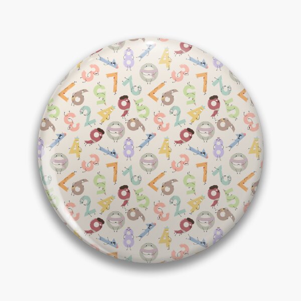 Item preview, pattern of numbers as unique characters in pastel colors designed and sold by WonderworkLI.