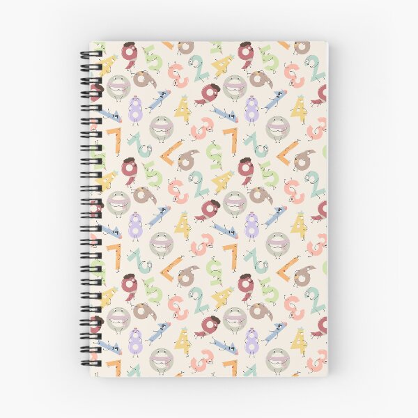 Item preview, pattern of numbers as unique characters in pastel colors designed and sold by WonderworkLI.