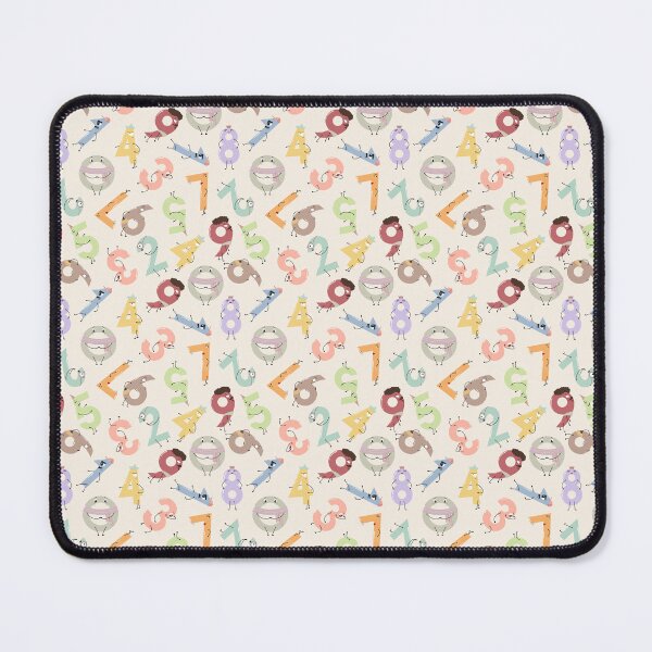 Item preview, pattern of numbers as unique characters in pastel colors designed and sold by WonderworkLI.