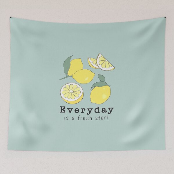 Item preview, Everyday is a fresh start Motivational lemon themed graphic gift to boost positive energy each day designed and sold by trefail.