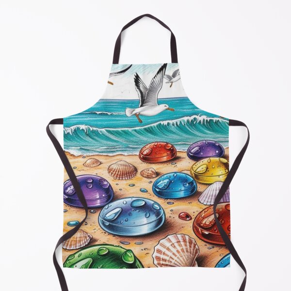 Artikelvorschau, 6 bunte halbtransparente Steine am Strand - Sonne, Meer, Sand, Möwen und Muscheln entworfen und verkauft von AlinaSCorner.