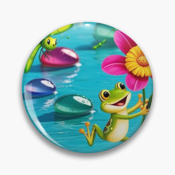 Aperçu de l'œuvre Modèle pour enfants - soleil, mer, sable, grenouille et libellule et galets brillants créée et vendue par AlinaSCorner.