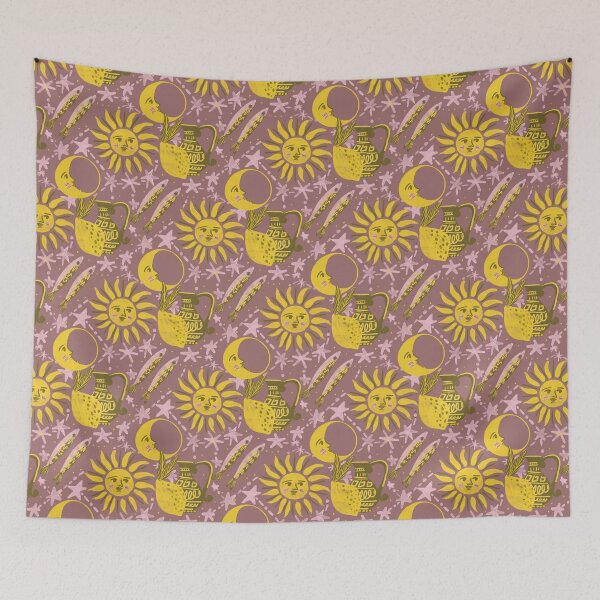 Item preview, Mediterranean Sun & Moon – Whimsical Coastal Pattern Illustration Jemma Jamie Skidmore  designed and sold by Jemma Jamie Skidmore.