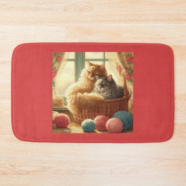 Item preview, LaPerm Cats - Harmony in the Yarn Basket designed and sold by LegademaArt.