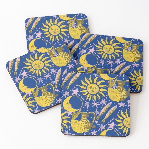 Item preview, Mediterranean Sun & Moon – Whimsical Coastal Pattern Illustration Jemma Jamie Skidmore  designed and sold by Jemma Jamie Skidmore.