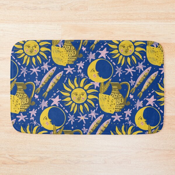 Item preview, Mediterranean Sun & Moon – Whimsical Coastal Pattern Illustration Jemma Jamie Skidmore  designed and sold by Jemma Jamie Skidmore.