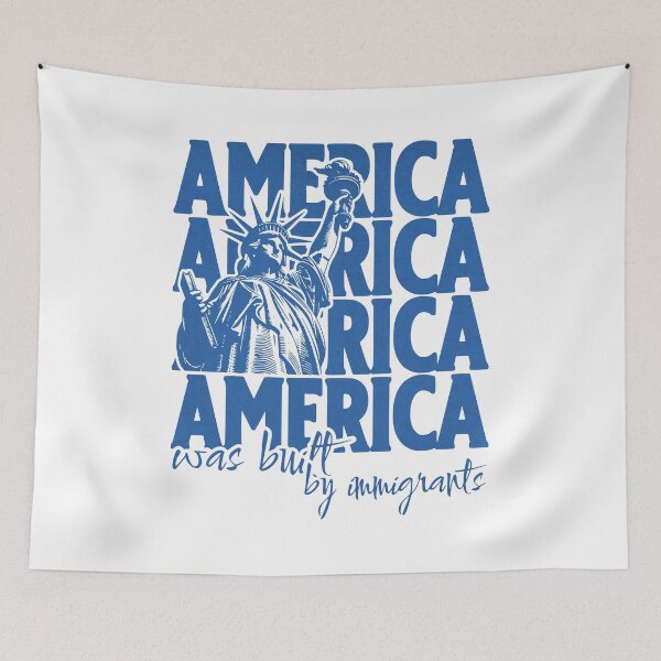 Item preview, AMERICA WAS BUILT BY IMMIGRANTS - BLUE LIBERTY  designed and sold by justyna-s28.