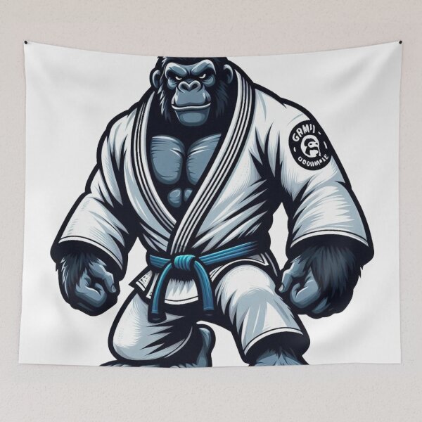 Item preview, Cartoon Gorilla Grappling in Brazilian Jiu-Jitsu G designed and sold by Martial-Art-23.
