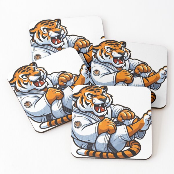 Item preview, Playful Cartoon Tiger in Brazilian Jiu-Jitsu GI designed and sold by Martial-Art-23.