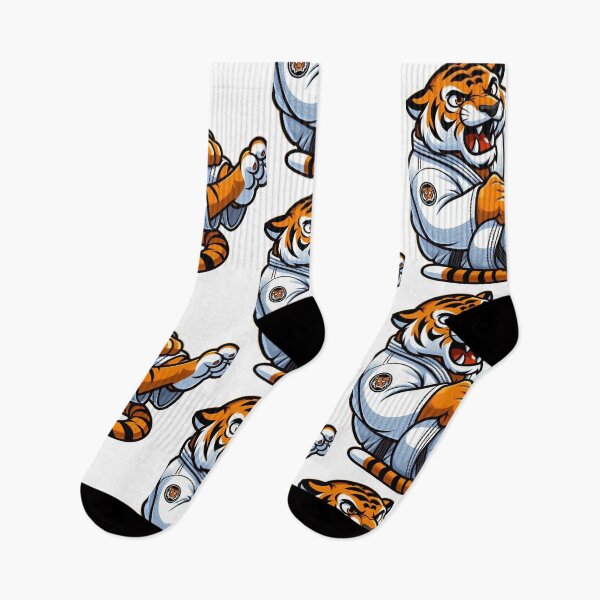 Item preview, Playful Cartoon Tiger in Brazilian Jiu-Jitsu GI designed and sold by Martial-Art-23.