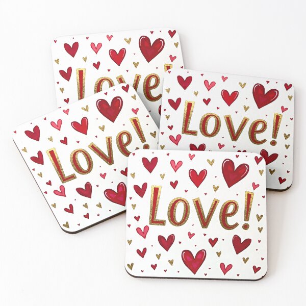 Item preview, “Love & Gold Hearts Valentine’s Day Typography” designed and sold by NelDean.