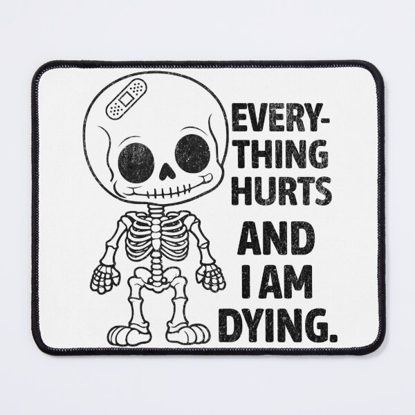 Item preview, Retro Funny Everything Hurts and I Am Dying Existential Dread Skeleton  designed and sold by zptees.