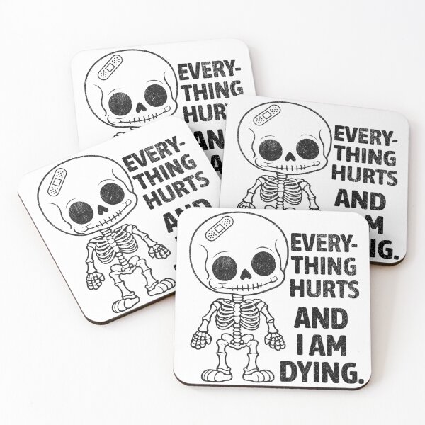 Item preview, Retro Funny Everything Hurts and I Am Dying Existential Dread Skeleton  designed and sold by zptees.