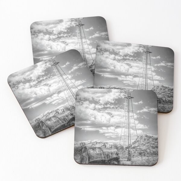 Item preview, Windmill Pump in Joshua Tree National Park BW designed and sold by jrtwynam.