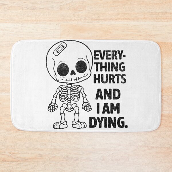 Item preview, Retro Funny Everything Hurts and I Am Dying Existential Dread Skeleton  designed and sold by zptees.
