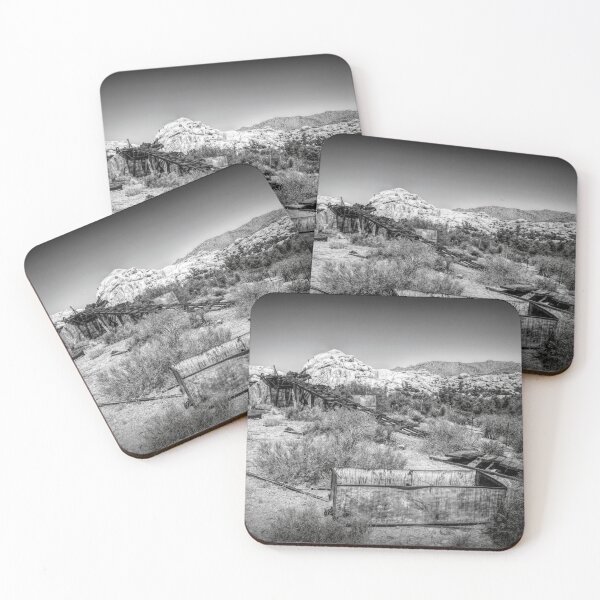 Item preview, Abandoned Mining Structure in Joshua Tree Desert BW designed and sold by jrtwynam.