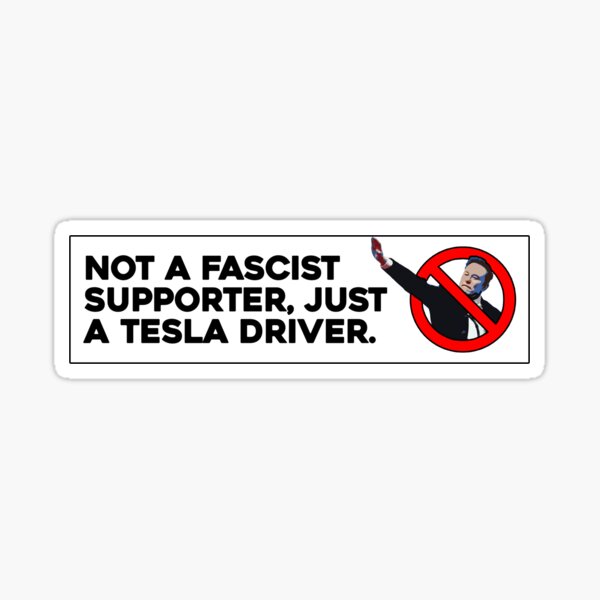 Artikel-Vorschau von Antifaschistischer Anti-Elon-Musk-Tesla-Stoßfänger, designt und verkauft von brkvdesign.