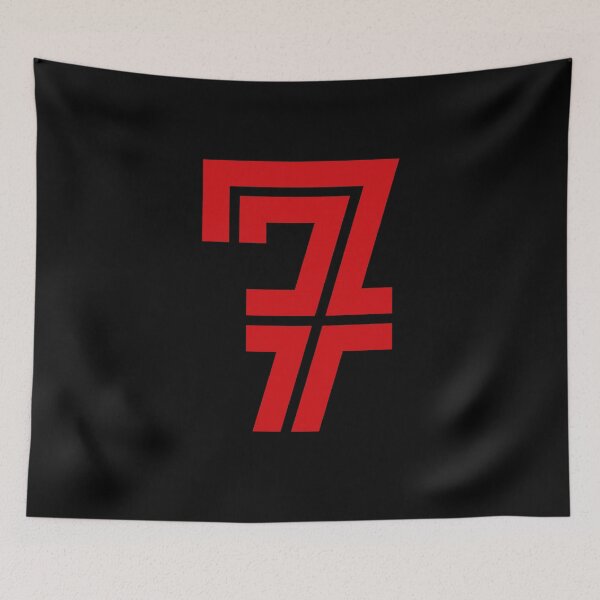 Item preview, No. 7 / Player Number Seven / Football Player Number 7 (Red on Black) designed and sold by STUDIO-72.