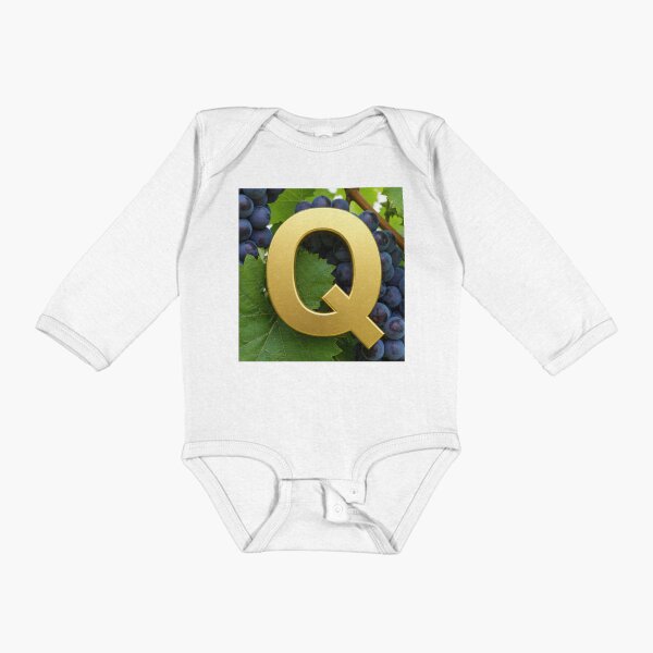 VINEYARD LETTER Q Long Sleeve Baby One-Piece