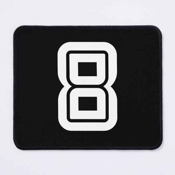 Item preview, No. 8 / Player Number Eight / Football Player Number 8 (White on Black) designed and sold by STUDIO-72.