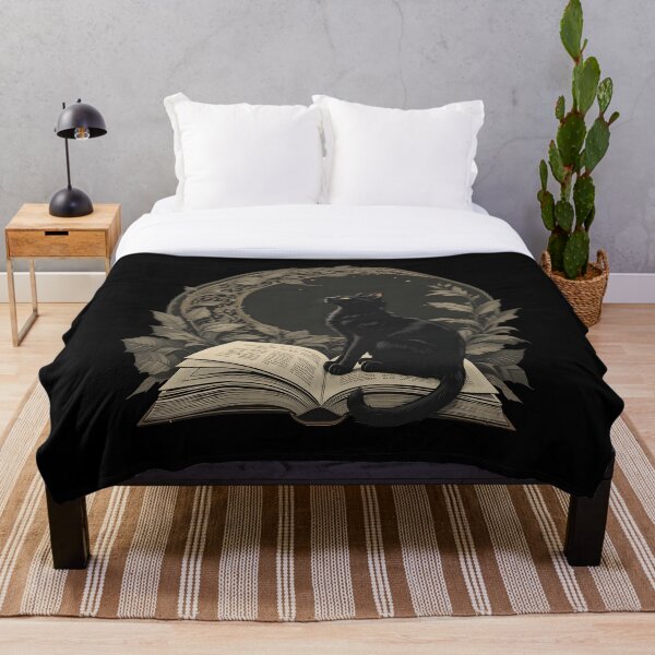 Item preview, Gato negro sobre un libro bajo la luna designed and sold by FieldScent.