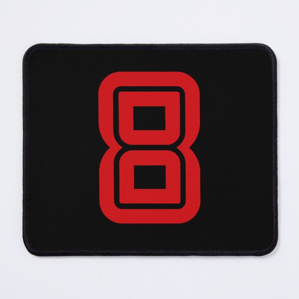 Item preview, No. 8 / Player Number Eight / Football Player Number 8 (Red on Black) designed and sold by STUDIO-72.