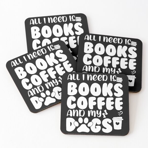 Item preview, All I Need Is Books, Coffee, and My Dogs – Cozy Book Lover Dog Owner designed and sold by Mustapha  ALAHAYANE.